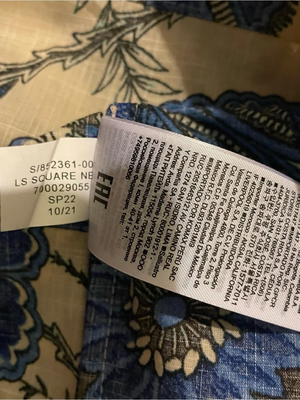 Banana Republic Square Neck Tropical Floral Blouse X-small NWOT